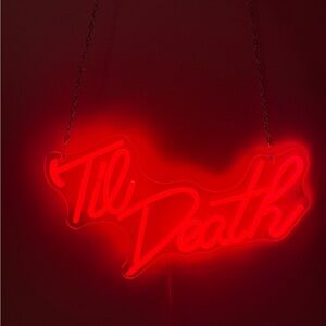 Red Neon 'Til Death' Sign